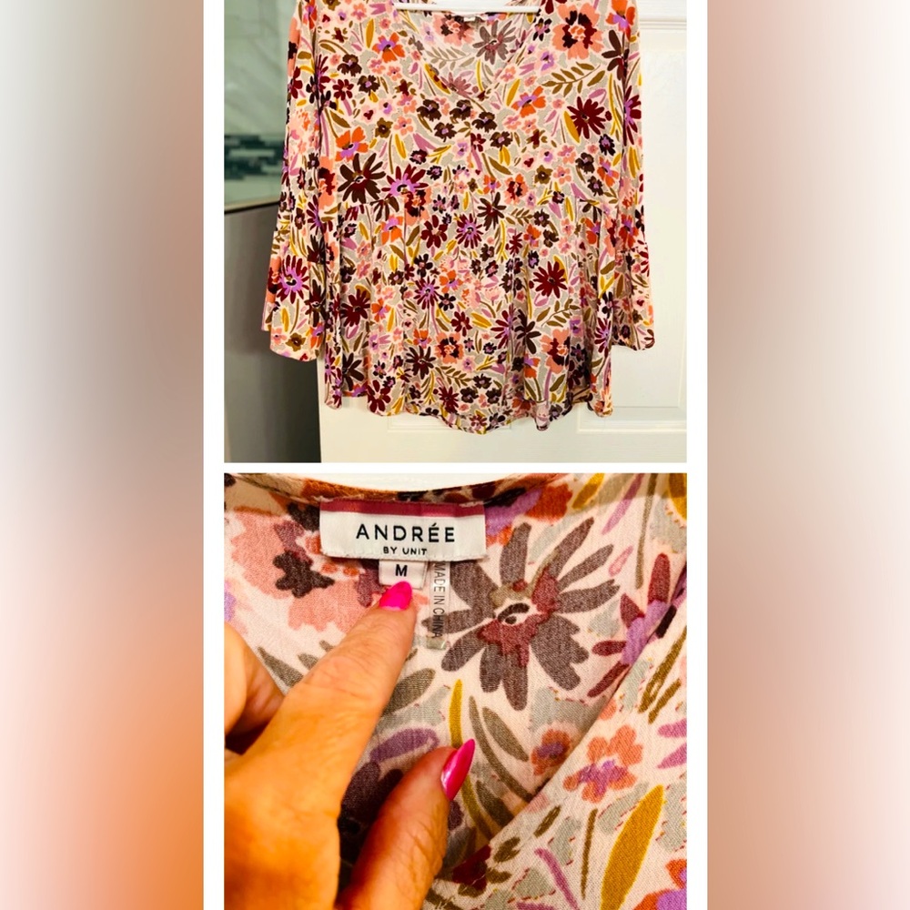 ANDREE BY UNIT Floral Blouse - Pink, Purple, and Yellow
